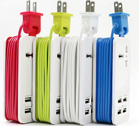 Multi-port plug-in mobile phone charger USB USB fast charge four-in-one plug